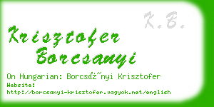 krisztofer borcsanyi business card